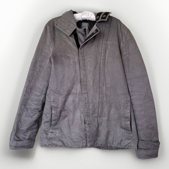 Armani Exchange Padded Bomber Jacket S Gray coat outerwear puffer - Picture 1 of 10